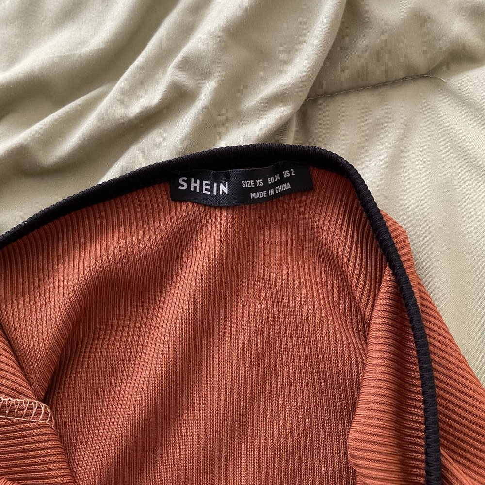 Brown Ribbed SHEIN Halter Top - Picture 2 of 2